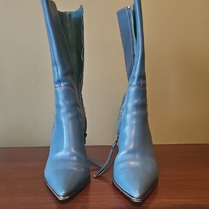 Coach Light Blue Heeled Boots